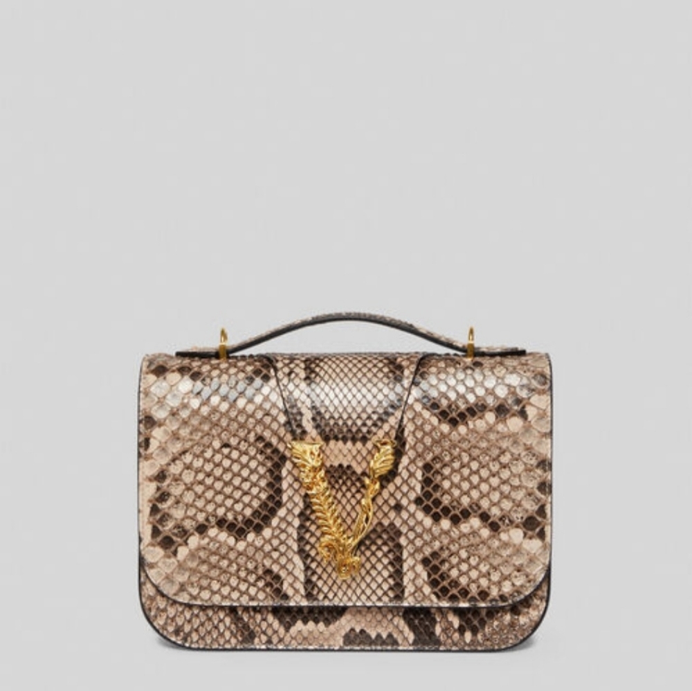 New Versace Virtus Python Handbag